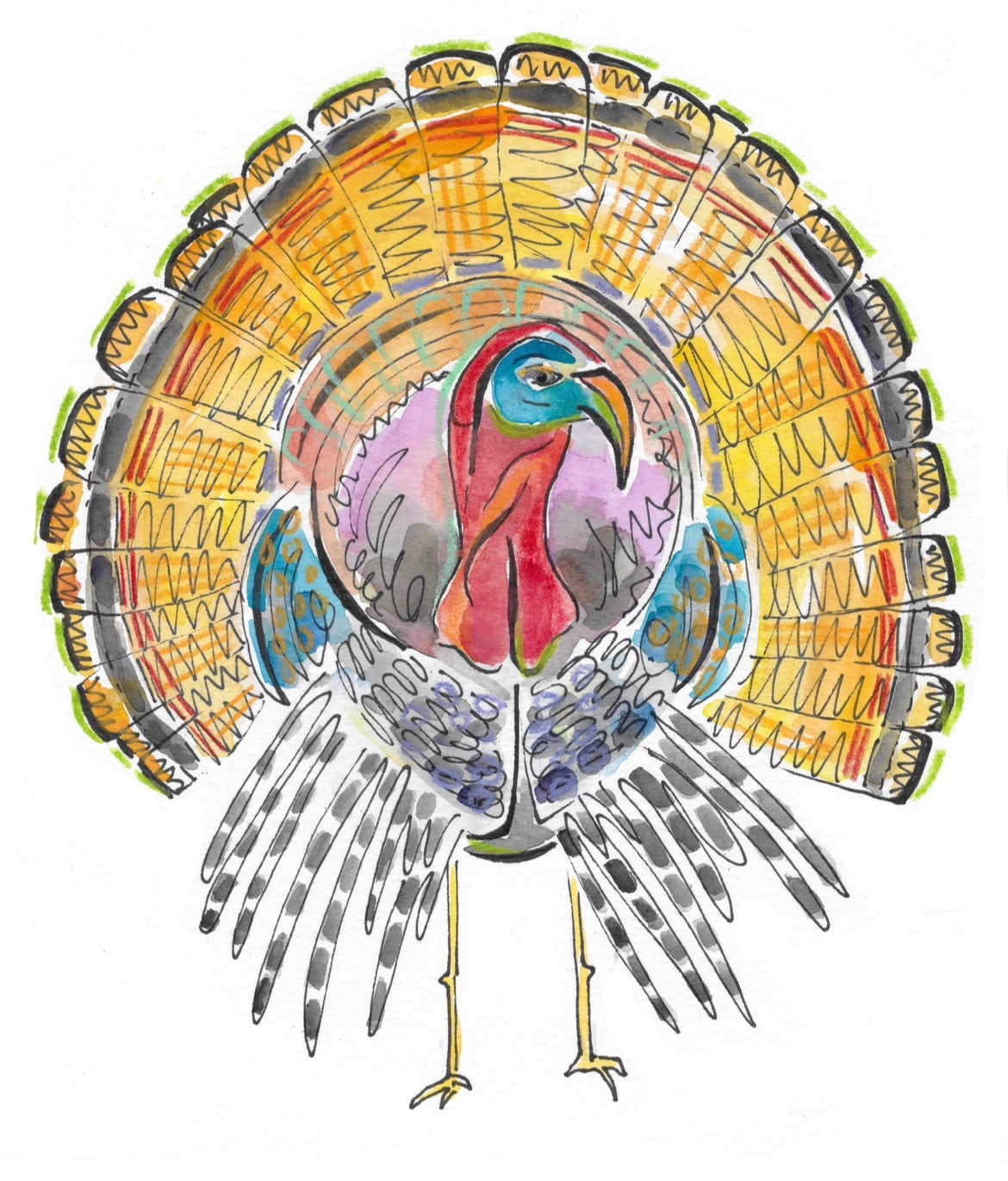 Mixed Media Texture Turkey Kids Workshop November 23 & 24 10-11:30