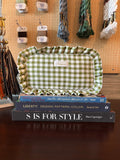 Green Check Zipper Pouch